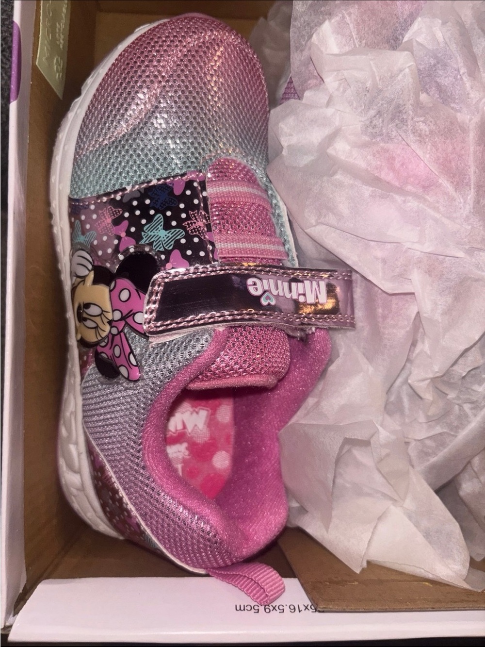 Mouse Girls' Pink & Silver Light-Up Sneakers